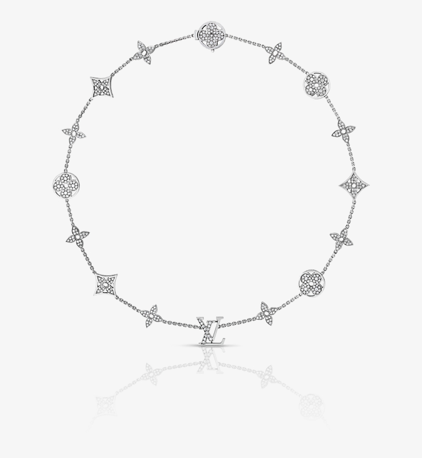 Monogram Necklace In White Gold With Diamonds Via Louis - Louis Vuitton Monogram Necklace, transparent png #6159377
