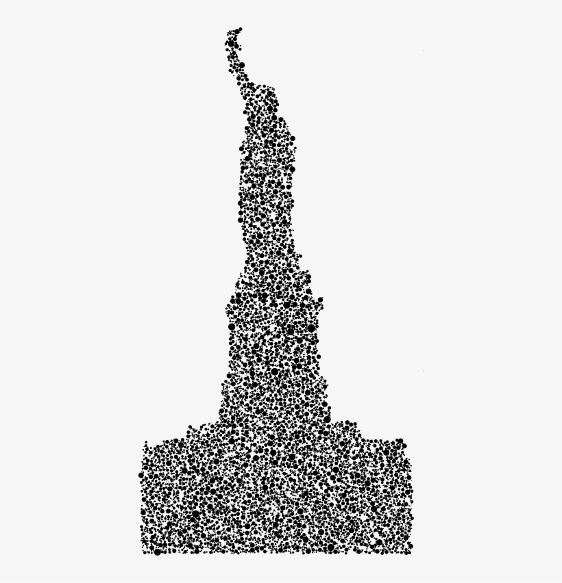 Statue Of Liberty Profile Silhouette Circles - Steeple, transparent png #6159439