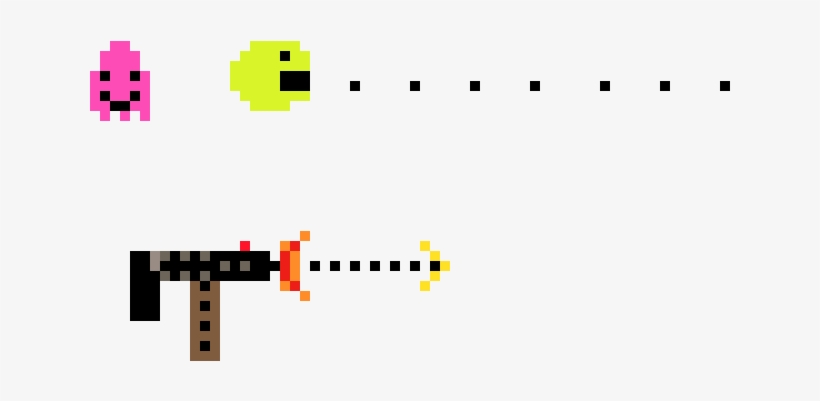 Pacman And Uzi - Pac-man, transparent png #6161501