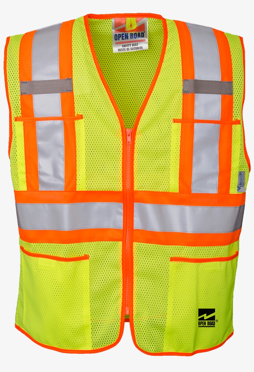 U6112g Open Road® Zipper Safety Vest - Vest, transparent png #6162559