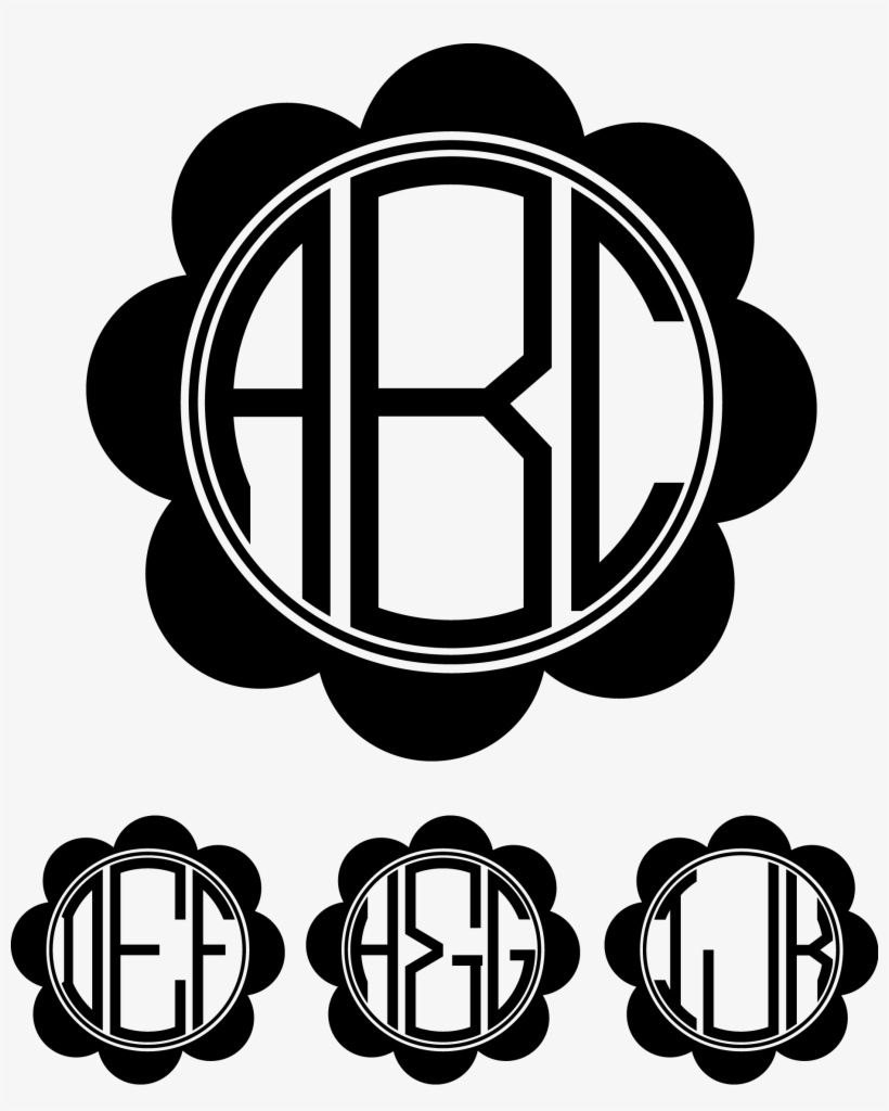 Monogram Flower Circle Font - Flower Circle Silhouette, transparent png #6165601