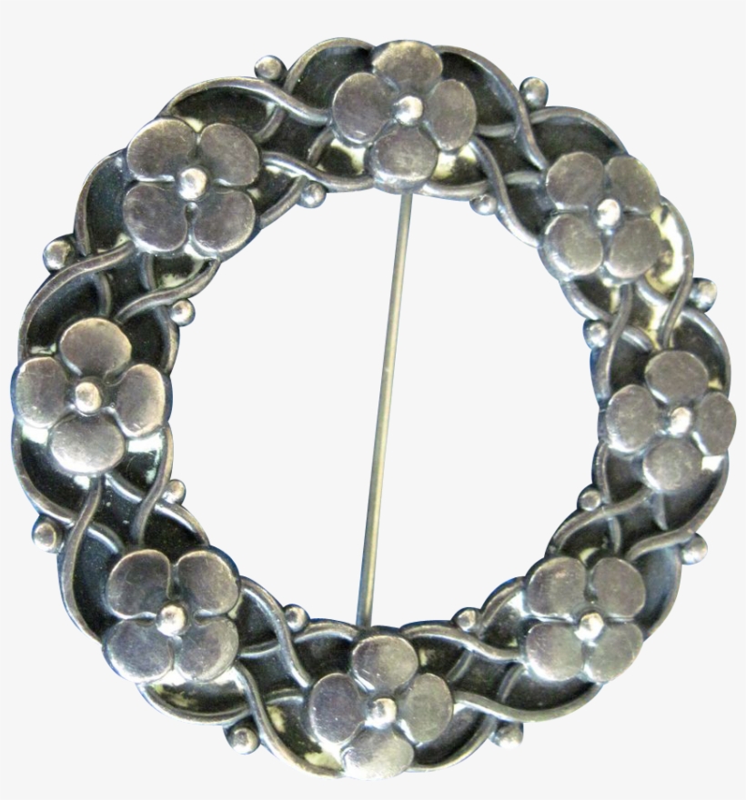 Sterling Silver Flower Circle Pin By Just Andersen, - Bracelet, transparent png #6165818