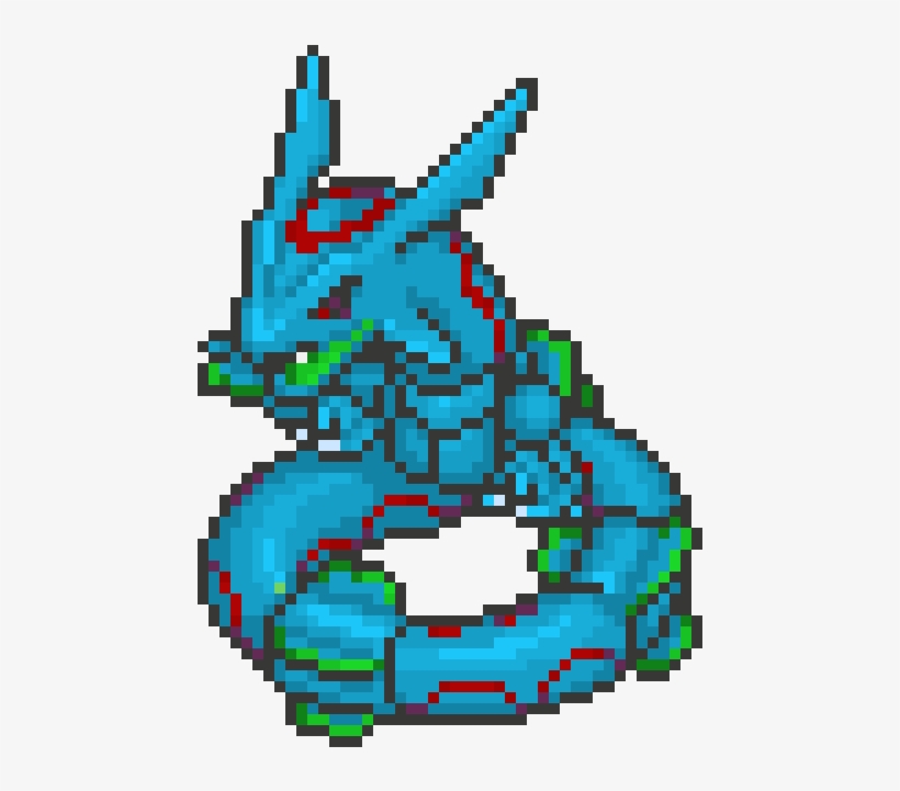 Rayquaza-ruined - Pixel Art Pokemon Rayquaza, transparent png #6167809