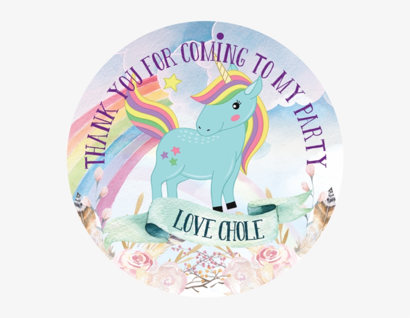 Personalised Cute Unicorn Party Stickers Party Labels - Sticker, transparent png #6169478
