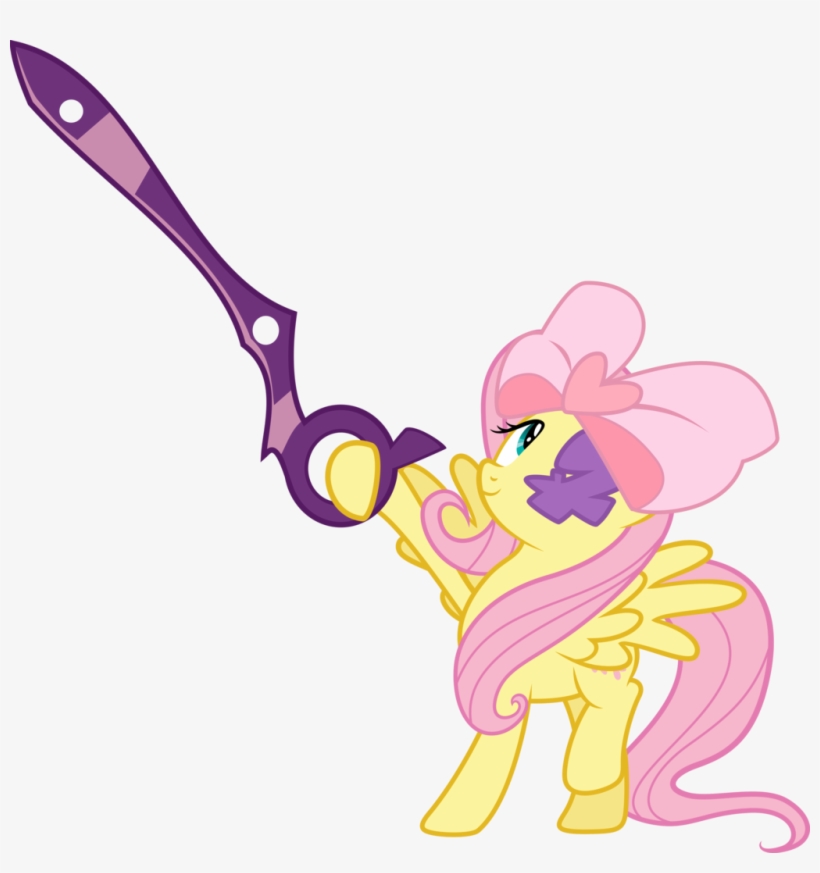 Fluttershy W Ribbon Eye Patch And Scissors, transparent png #6169937