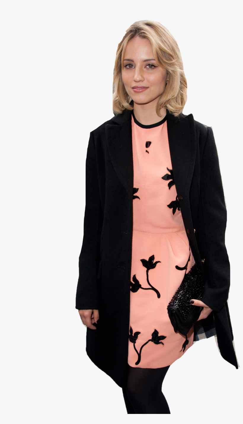 Dianna Wearing A Pink Dress And Black Coat 2, transparent png #6171018