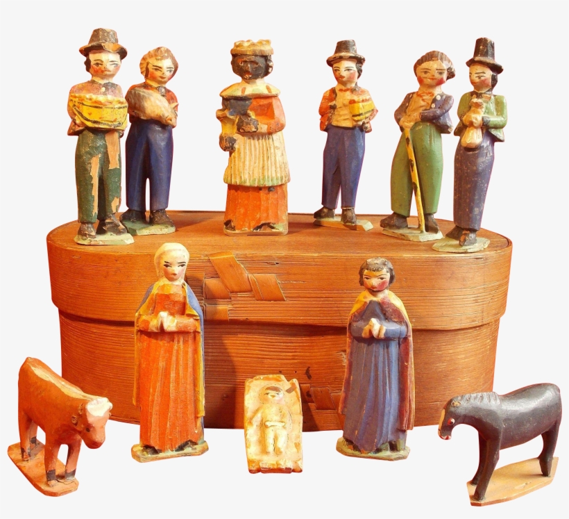 A Very Rare Th Century Grodnerthal Woodens - 9 Piece Nativity Set, transparent png #6172023