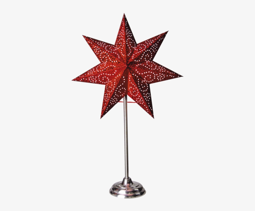 Star On Base Antique - Röd Julstjärna På Fot, transparent png #6172566