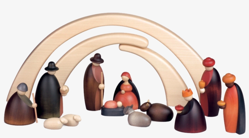 German Handcrafted Nativity Set - Bjoern Koehler - Small Nativity Scene - Stable And, transparent png #6172765
