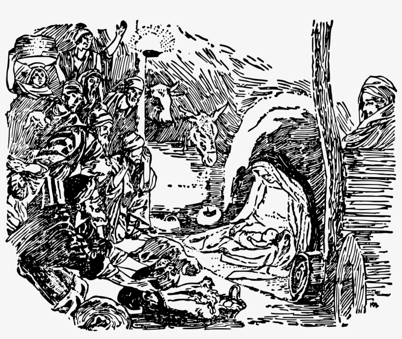 Png Freeuse Stock Christmas Manger Clipart Black And, transparent png #6172833