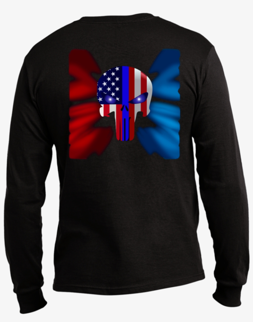 Thin Blue Line Flag Polo Shirt - White Logo, transparent png #6172949