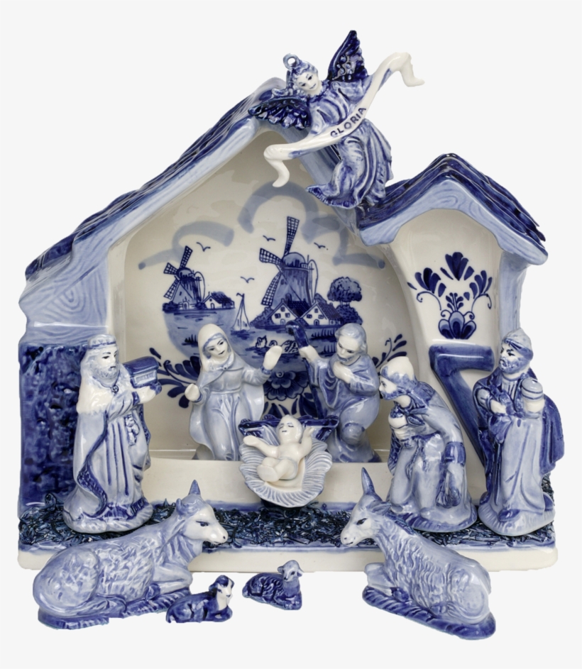 Delft Christmas Nativity 12 Pcs - Delfts Blauw Kerst, transparent png #6172952