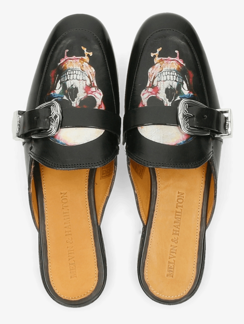 Mules Scarlett 13 Black Screen Shot Skull - Slip-on Shoe, transparent png #6173932