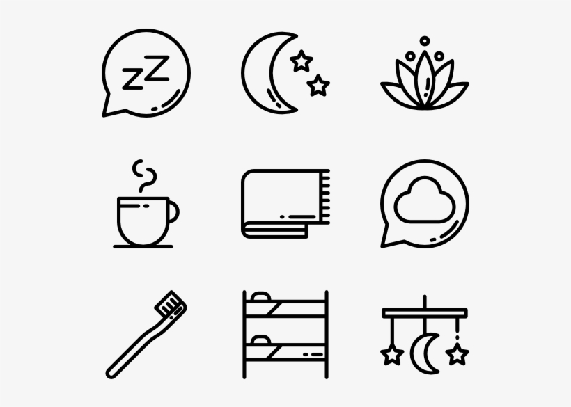 Sleep Time Outlined - Sleep Icons, transparent png #6175084