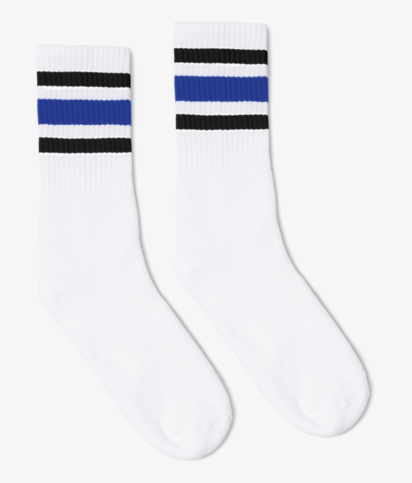 Black And Blue Striped Socks - Sock, transparent png #6177860