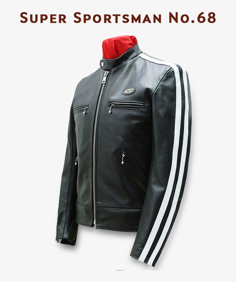 Lewis Leathers Jacket Men "super Sportman Stripes" - Leather Jacket Dirk Gently, transparent png #6178128