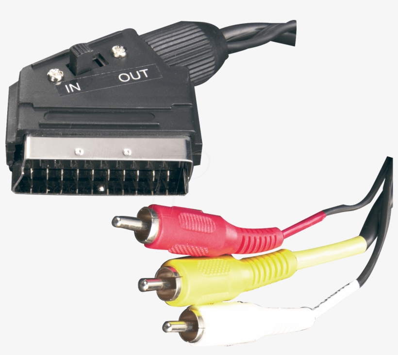 Scart Plug With Switch To 3x Rca Plugs,, transparent png #6178339