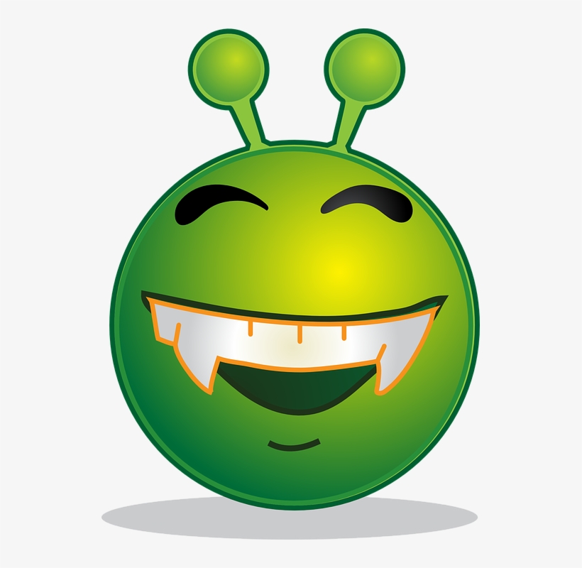 Alien, Smiley, Emoji, Emotion, Emoticon, Computer - Alien Smiley, transparent png #6179254