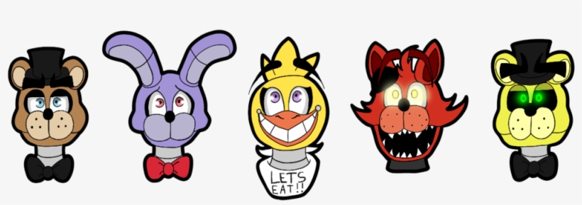 Fnaf Freddy Bonnie Chica And Foxy, transparent png #6181890