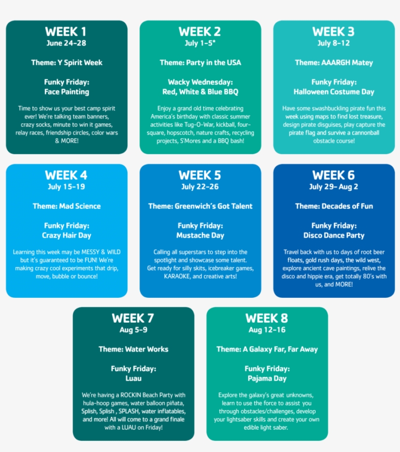 Summer Camp 2019 Weekly Themes Summer Camp Free Transparent Png Download Pngkey