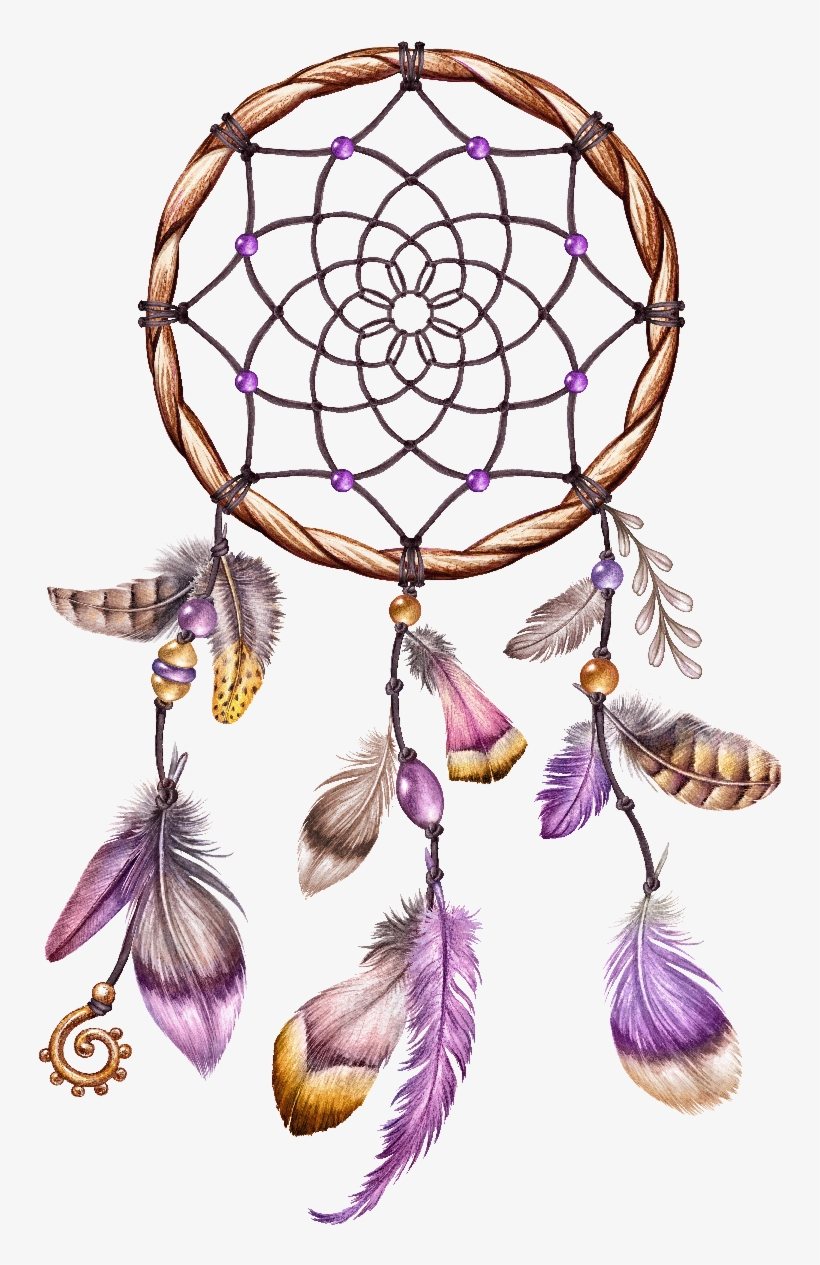 Sticker Boheme Attrape Reves Amethyste Ambiance Sticker - Dream Catcher Boho Clipart, transparent png #6184607
