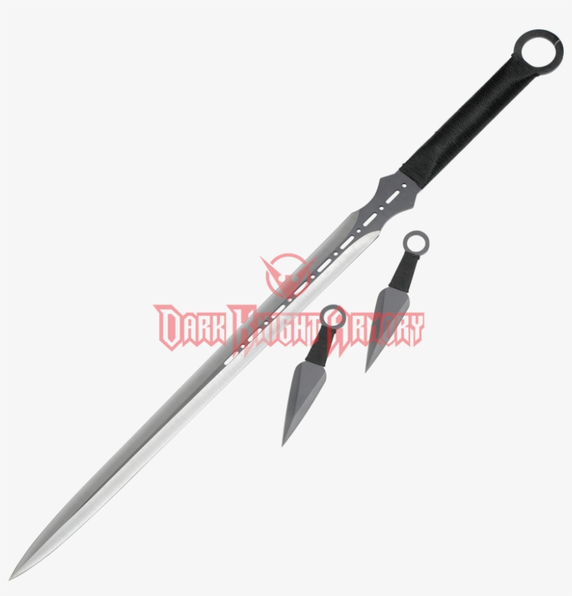 Double Edge Ninja Sword And Stealth Knives - Blade, transparent png #6184952