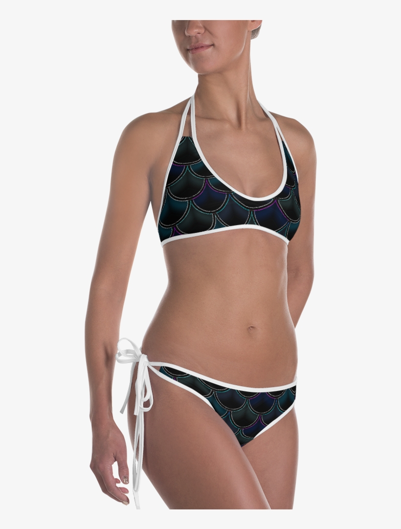Dark Rainbow Fish Scale Bikini - Swimsuit, transparent png #6185648