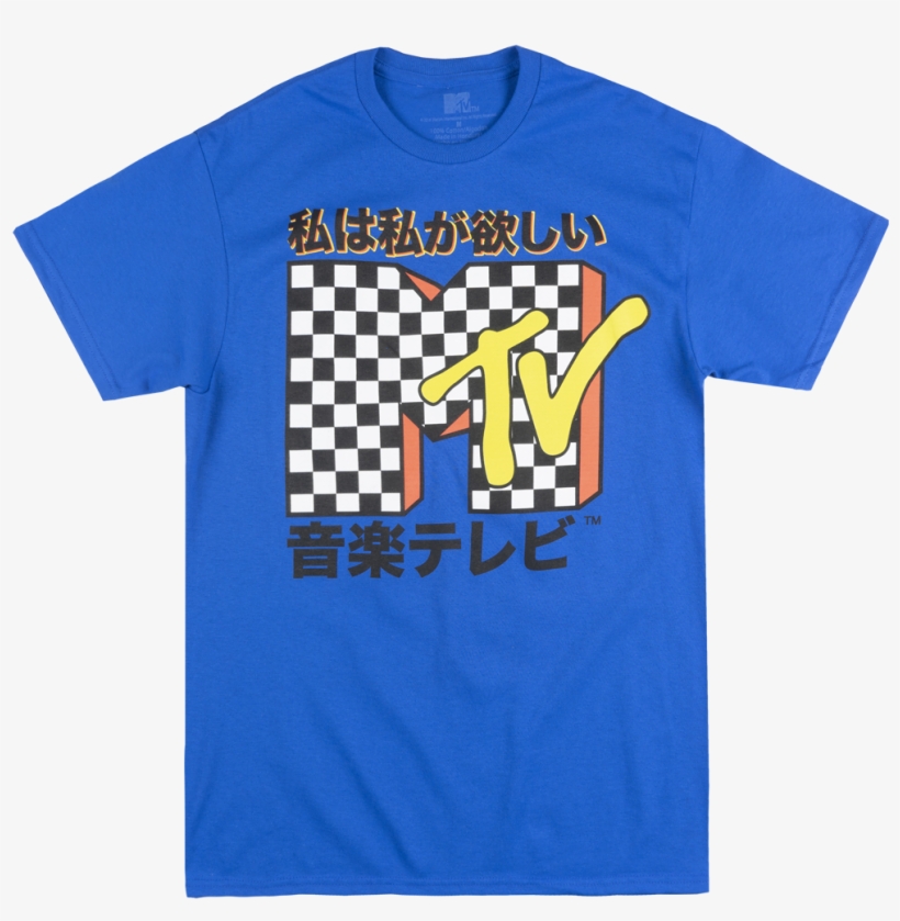 Mtv Music Television Japanese Checkered T-shirt Mens, transparent png #6186898