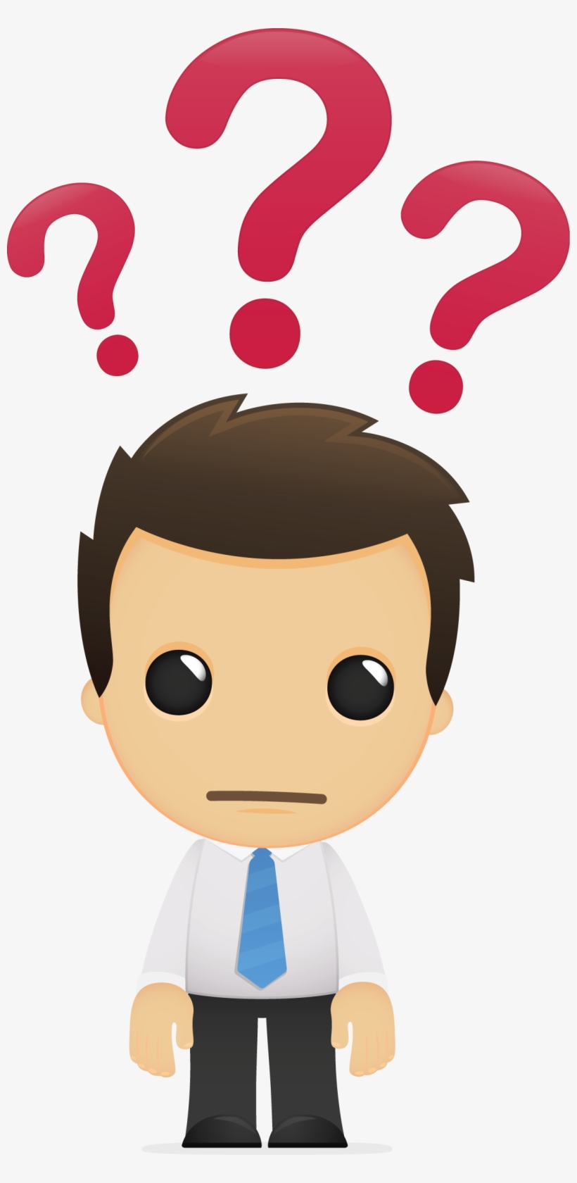Question Mark Clipart Mar - Funny Cartoon Office Worker, transparent png #6187799