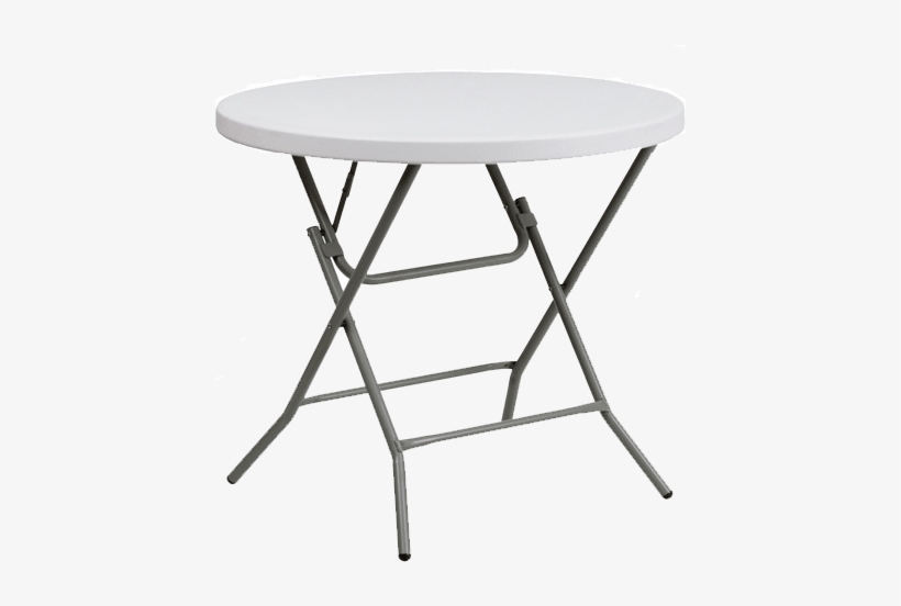 32 Round Granite White Plastic Folding Table Lowboy - Foldable Table Round, transparent png #6187800