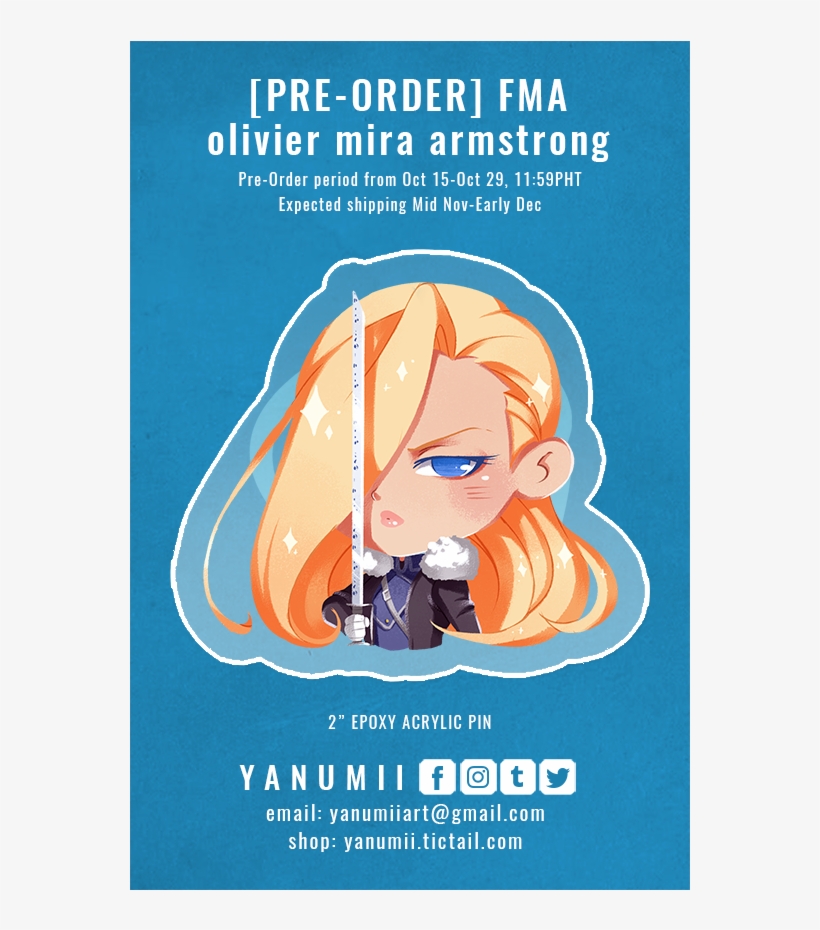 [pre-order] Fullmetal Alchemist Acrylic Pins [25g] - Poster, transparent png #6189078
