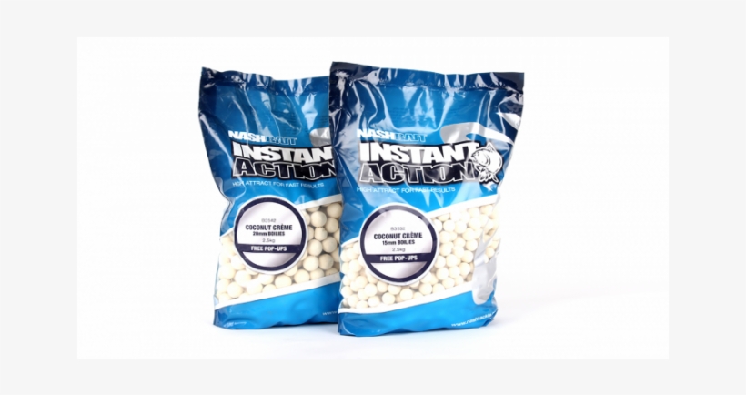 Nash Instant Action 15mm Boilie Range 1kg Bags - Nash Coconut Cream Boilies, transparent png #6190397
