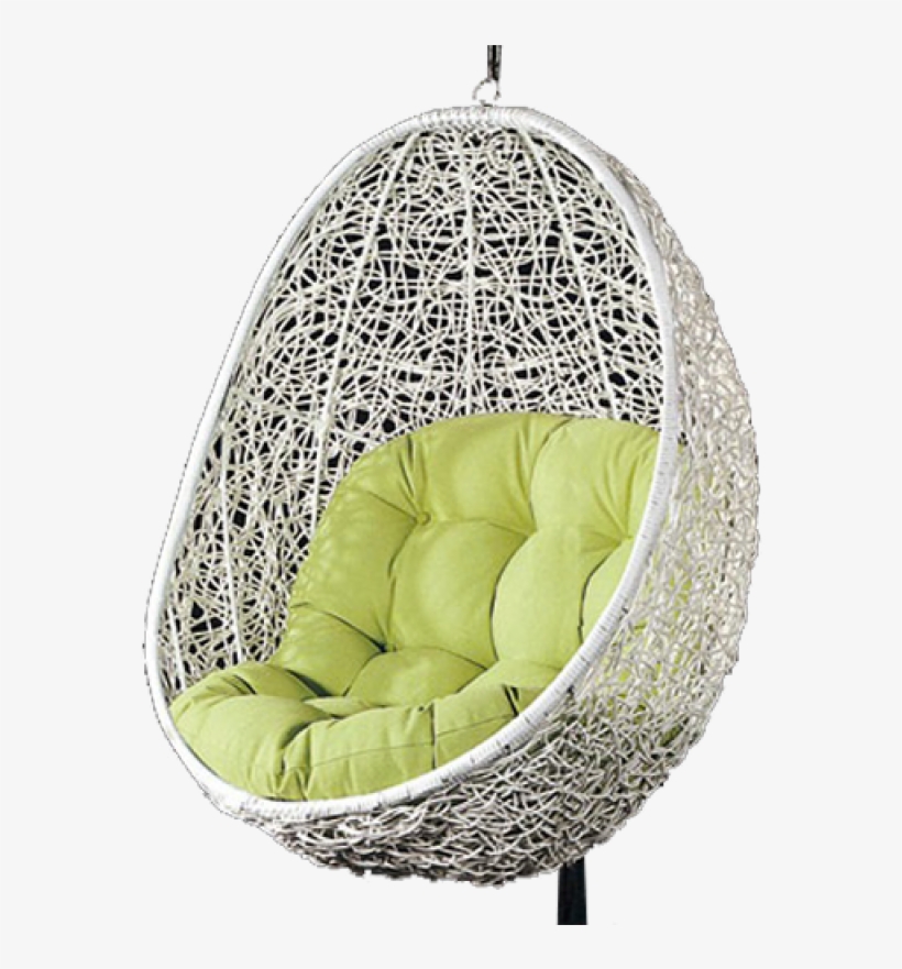 White Egg Shape Garden Rattan Single Seater Swing - Shopping Mall, transparent png #6190443