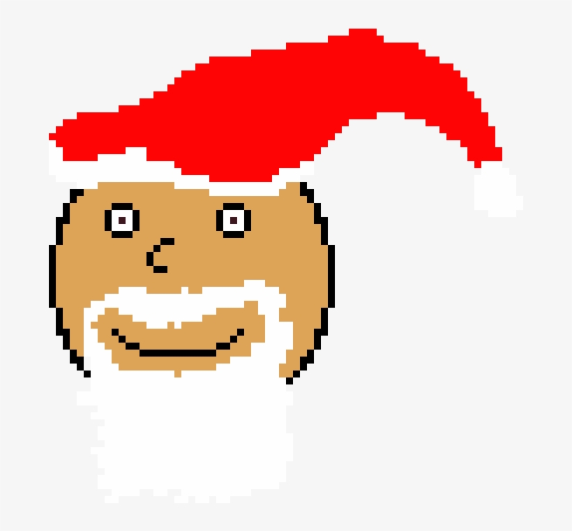 Santa Head - Pixel Art, transparent png #6194498
