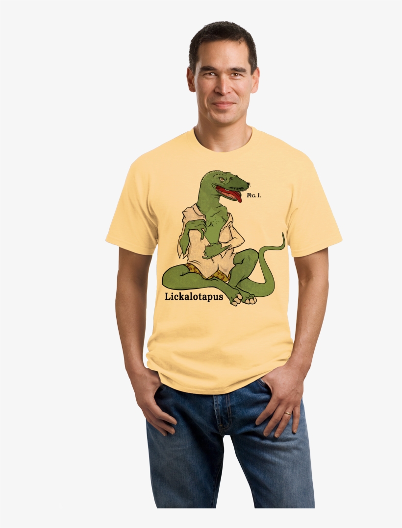 Standard Light Yellow Lickalotapus - Port & Company - 5.4-oz 100% Cotton T-shirt., transparent png #6196622