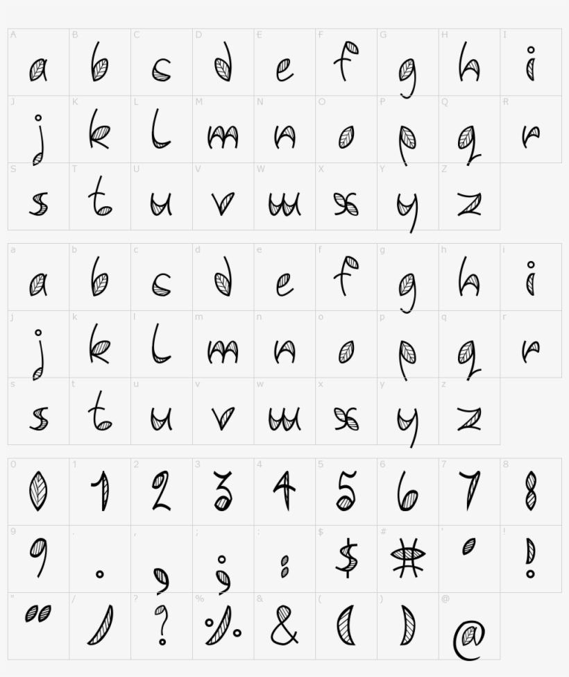 Font Characters - Leafy Fonts, transparent png #6199007
