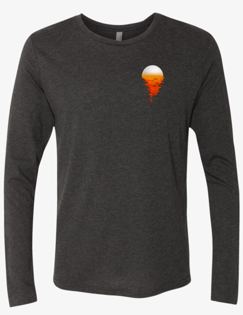 Golf Tshirt Melting Hot Lava Ball Tees - Next Level Triblend Long Sleeve Crew 6071, transparent png #6199146