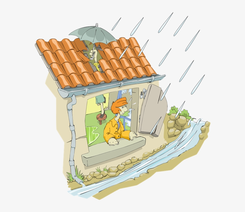 Domain Clipart House - Roof Leaking Clipart, transparent png #620157