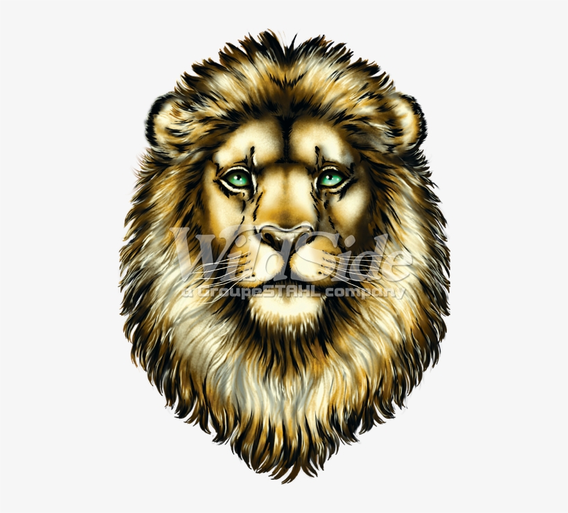 Lion Face - Big Face Roaring Lion Adult T-shirt The Mountain, transparent png #620459