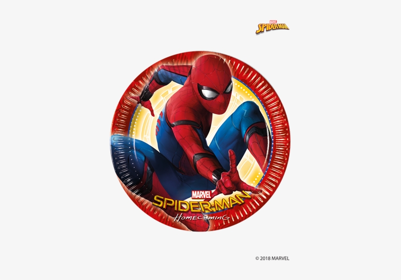 Spiderman Paper Plates Larger Photo - Spiderman Birthday Invitation Card, transparent png #620674