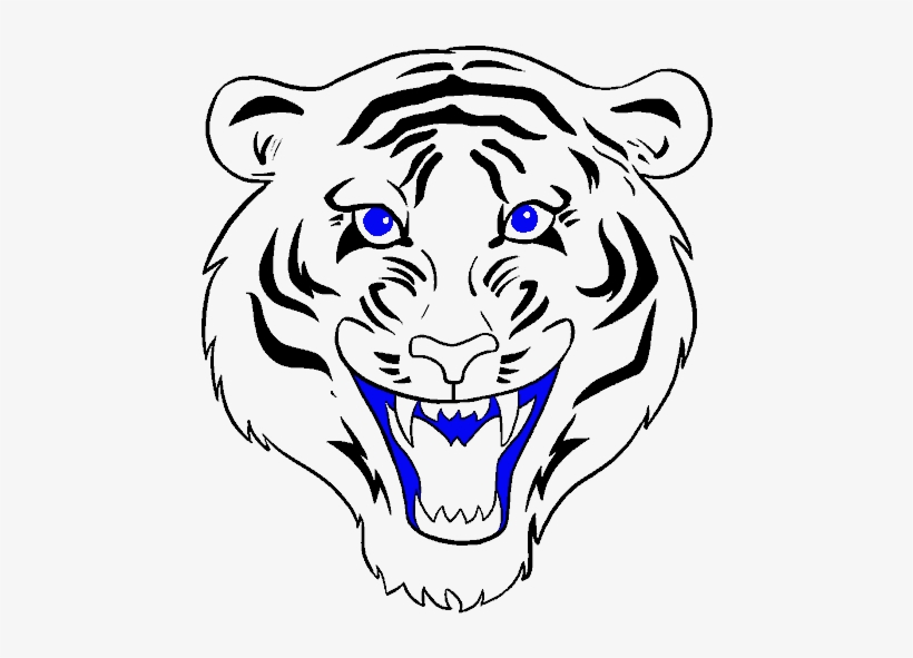 How To Draw A Tiger Face In A Few Easy Steps - Tiger Face Step By Step, transparent png #620720