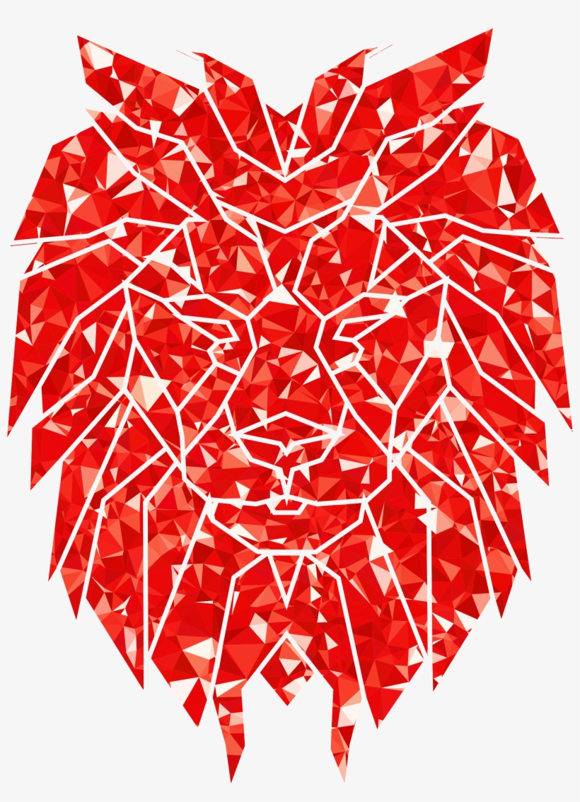 This Free Icons Png Design Of Ruby Polygonal Lion Face, transparent png #620802