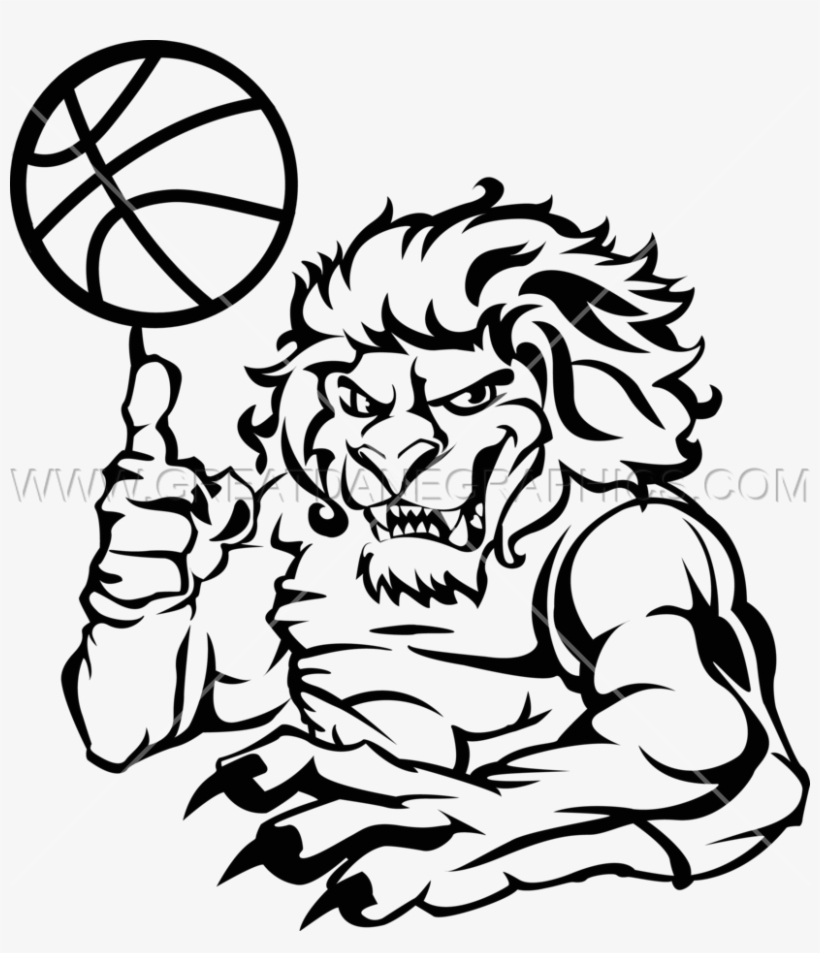 Basketball Lion - Drawing Lion Basketball, transparent png #620874