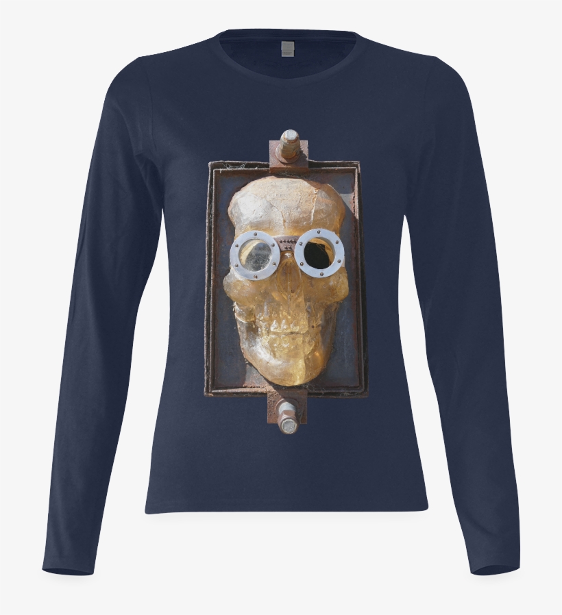 Steampunk Skull Sunny Women's T Shirt (model T07) - Steampunk Skull Tote Bag, Adult Unisex, Black, transparent png #621091