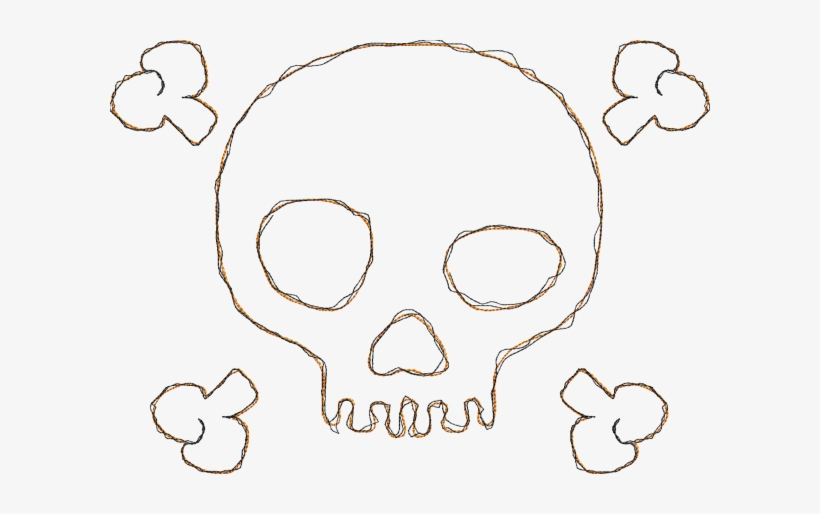 Pirate Skull Doodle - Skull, transparent png #621333