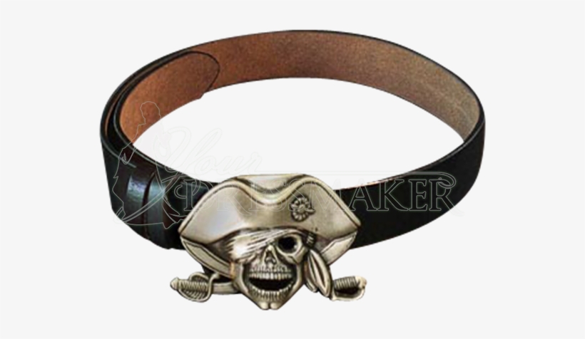 Pirate Skull Buckle Belt - Your Dressmaker Black Leather Belt And Pirate Captain, transparent png #621360