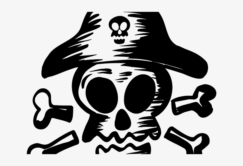 Deadth Clipart Pirate Skull - Stencil De Calaveras De Piratas, transparent png #621651