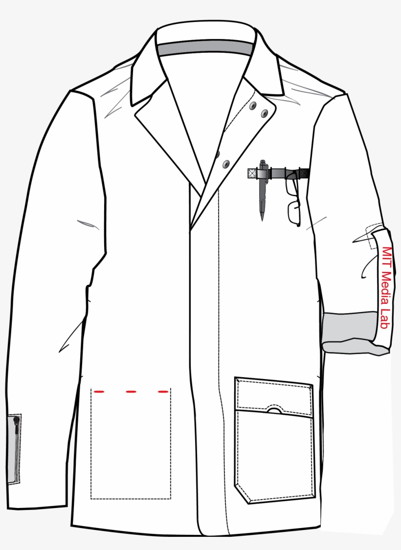Images Of Lab Coat Drawing - Drawing Of A Lab Coat, transparent png #622089