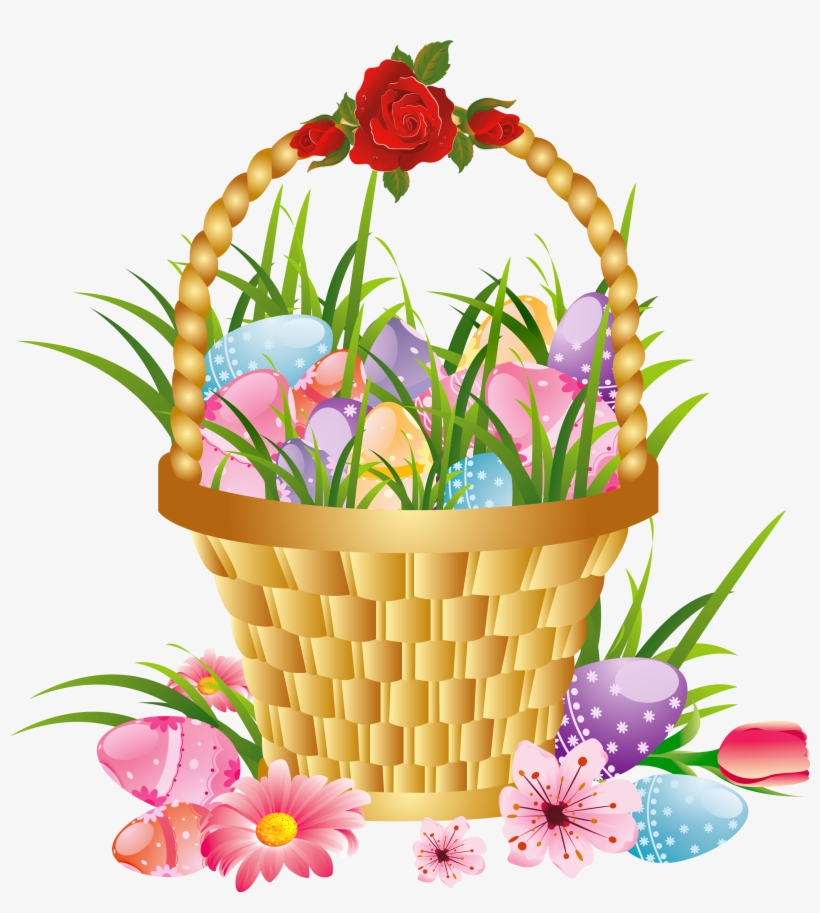 Image Freeuse Library Easter With Eggs And Png Picture - Gift Basket Clip Art, transparent png #622388