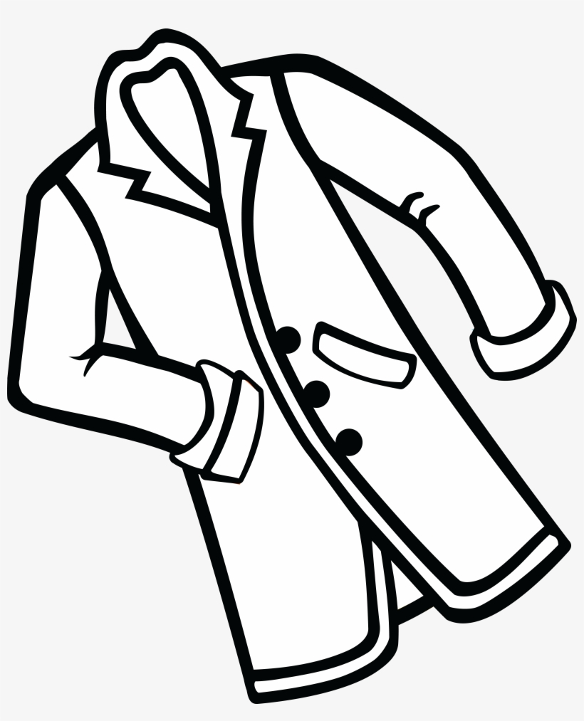 Coat Clipart Lab Coat - Coat Black And White, transparent png #622714
